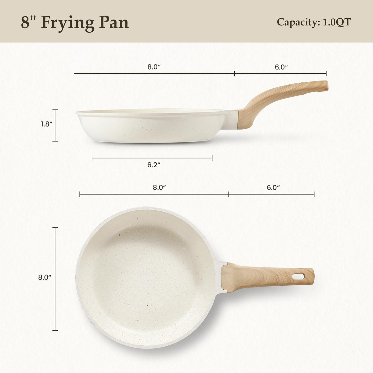CAROTE granite non-stick surface with even heat for healthier cooking with less oil