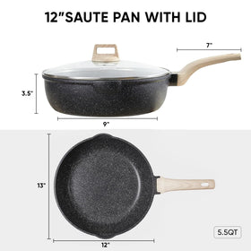 CAROTE granite nonstick base delivers even heat across induction cooktops.