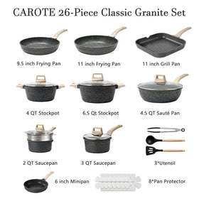 CAROTE granite nonstick coating provides easy release and quick cleanup.