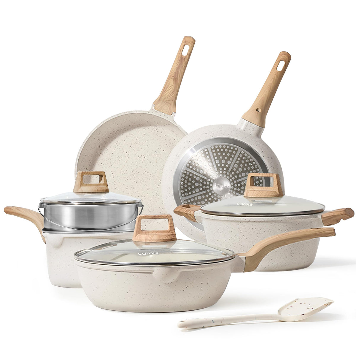CAROTE granite nonstick set with durable coating for easy everyday cooking.