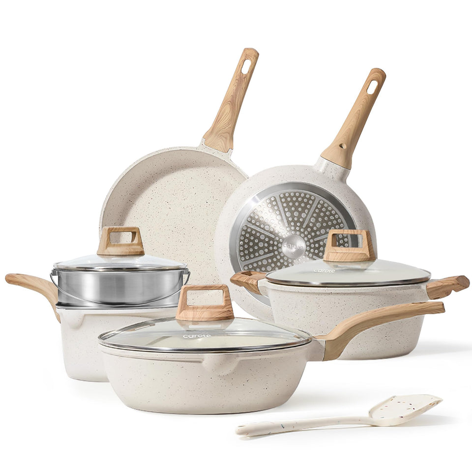 CAROTE granite nonstick set with durable coating for easy everyday cooking.