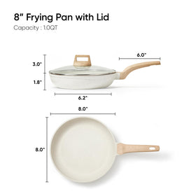 CAROTE granite nonstick surface promotes easy release and healthier sautéing.