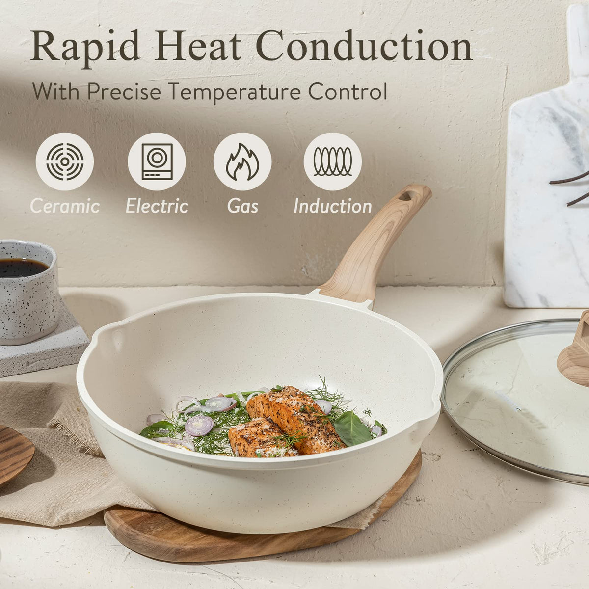 CAROTE granite nonstick surface – easy food release for everyday meals