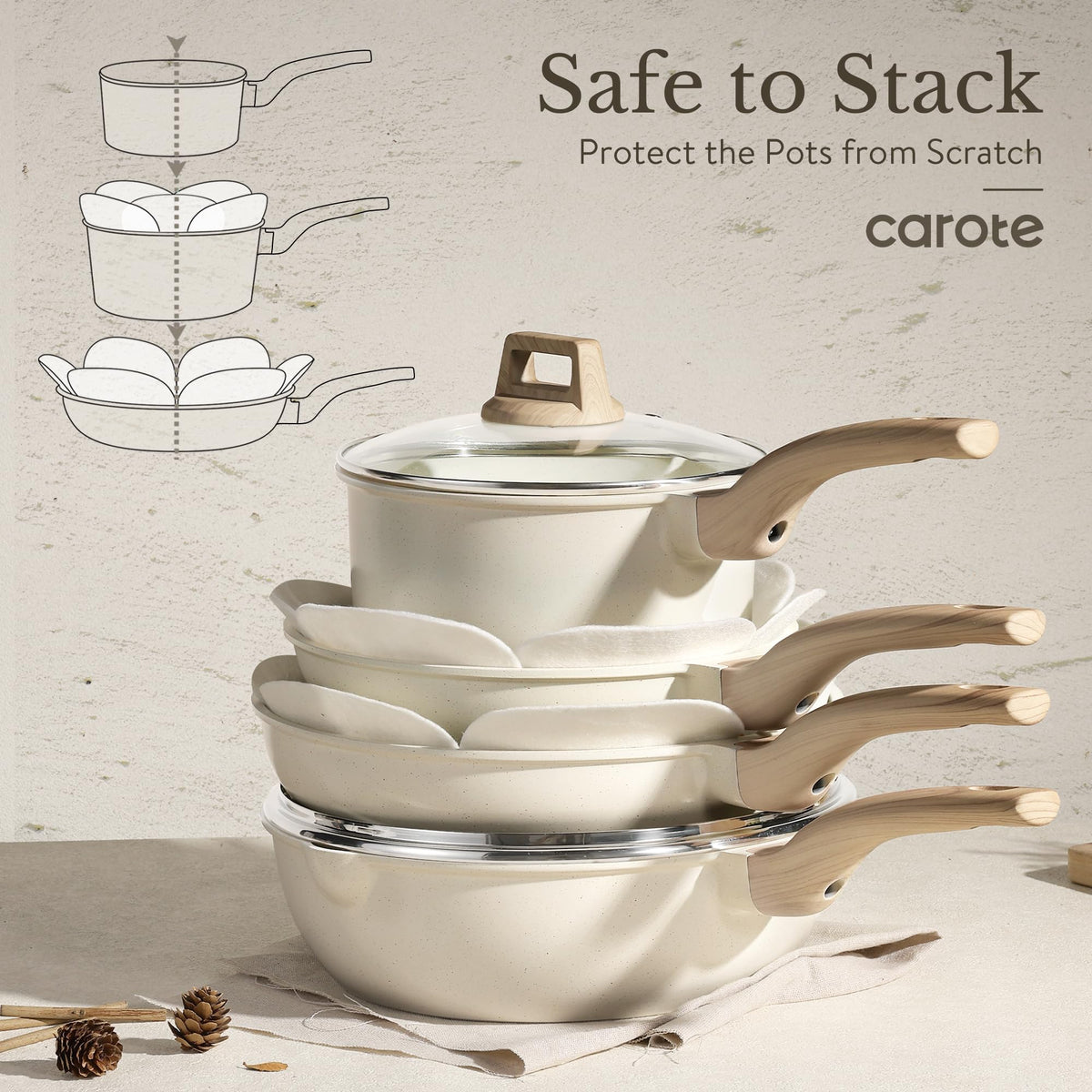 CAROTE Ice slotted spatula and tongs for easy cooking and serving