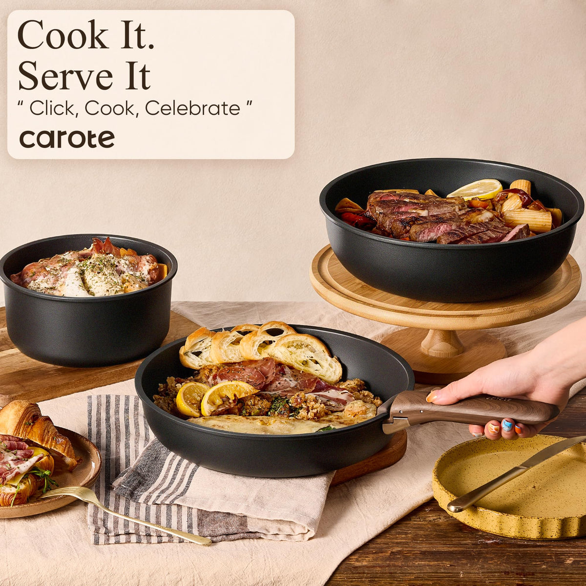 CAROTE included lids, protectors, and utensils complete the set.