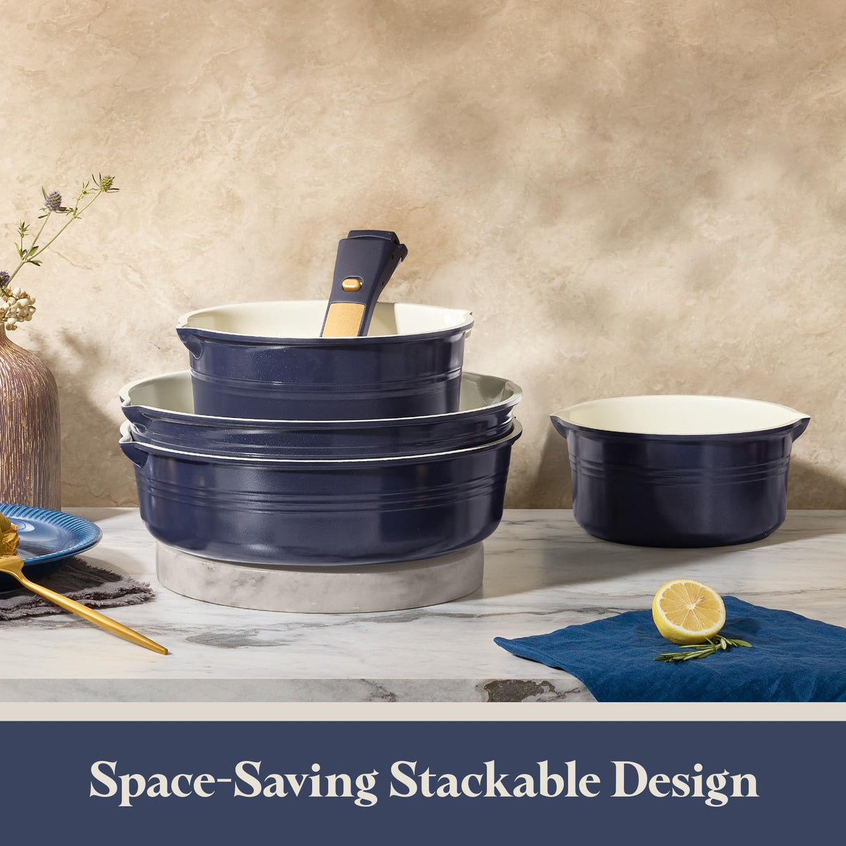 CAROTE induction-compatible pots and pans for versatile heat source compatibility.