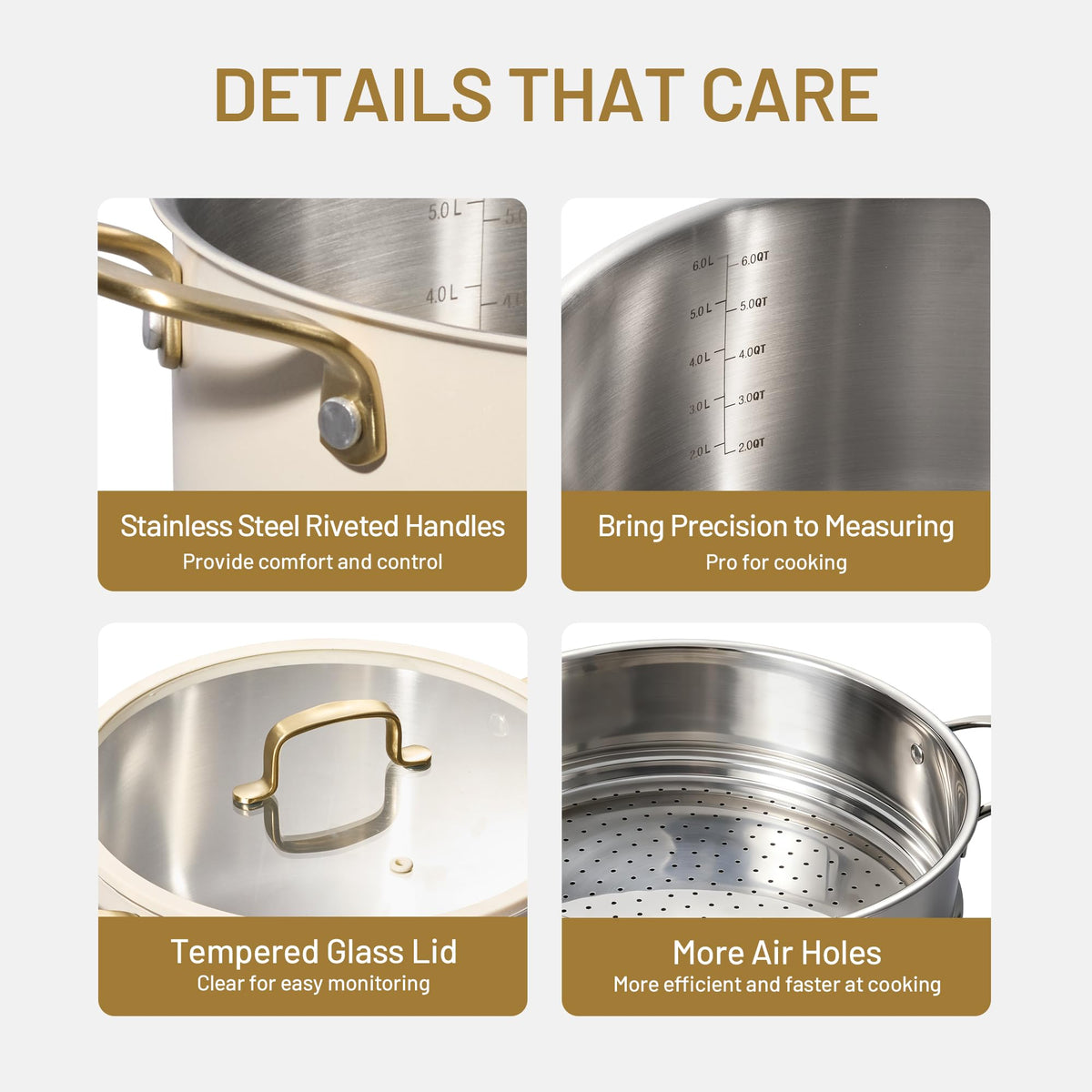 CAROTE induction-friendly stockpot works on all stoves for versatile kitchen use.