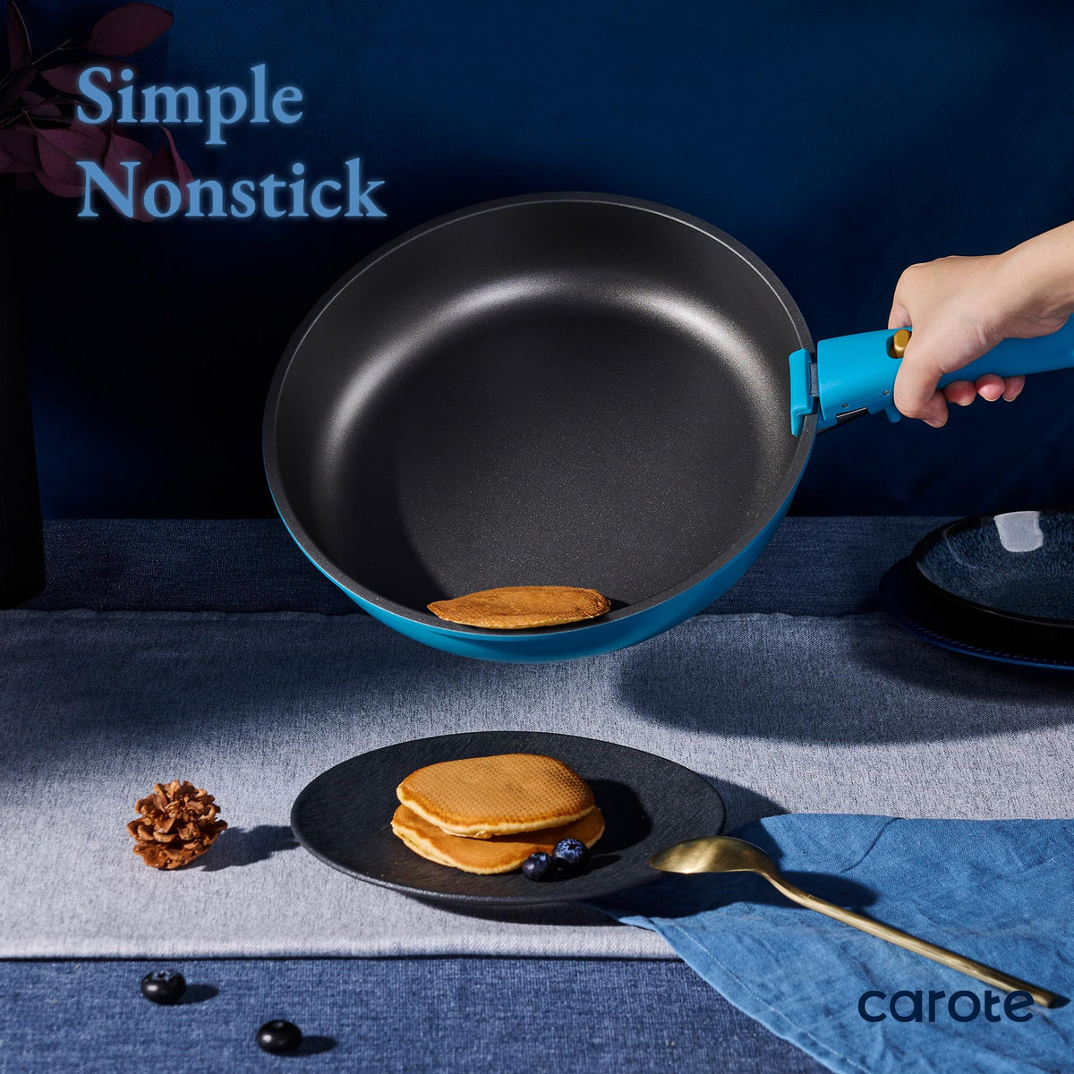 CAROTE induction-friendly cookware on burner compatible with all cooktops.