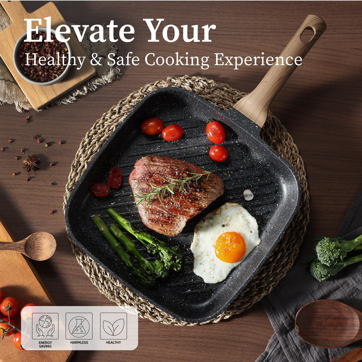 CAROTE compatible with gas, induction, electric, and ceramic stoves for versatility