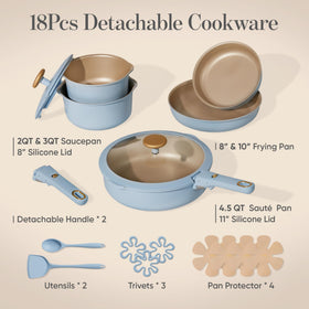CAROTE induction-compatible base and oven-safe without handle for versatile cooking