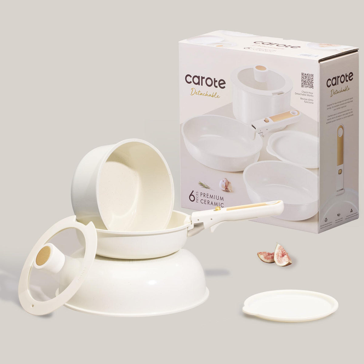 Carote induction-ready cookware works on compatible stoves for flexibility.
