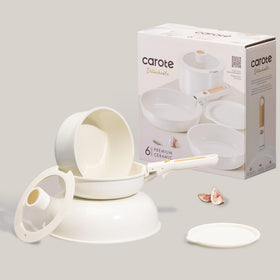 Carote induction-ready cookware works on compatible stoves for flexibility.