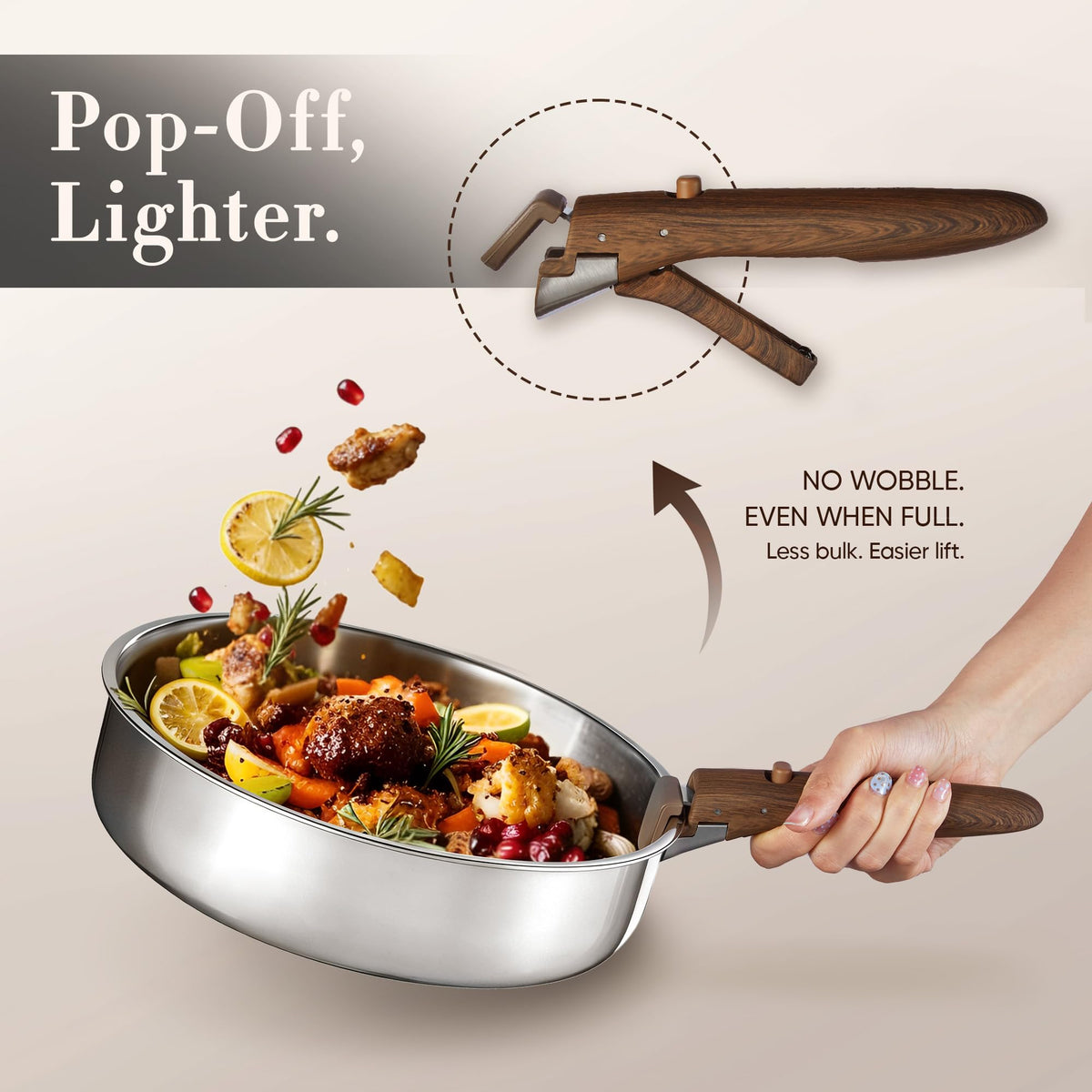 CAROTE induction-ready tri-ply cookware on induction hob