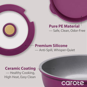 CAROTE induction-ready pots and pans deliver consistent heat on compatible stoves.