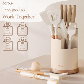 CAROTE 13-piece knife set covers essential kitchen tasks with versatile blades.