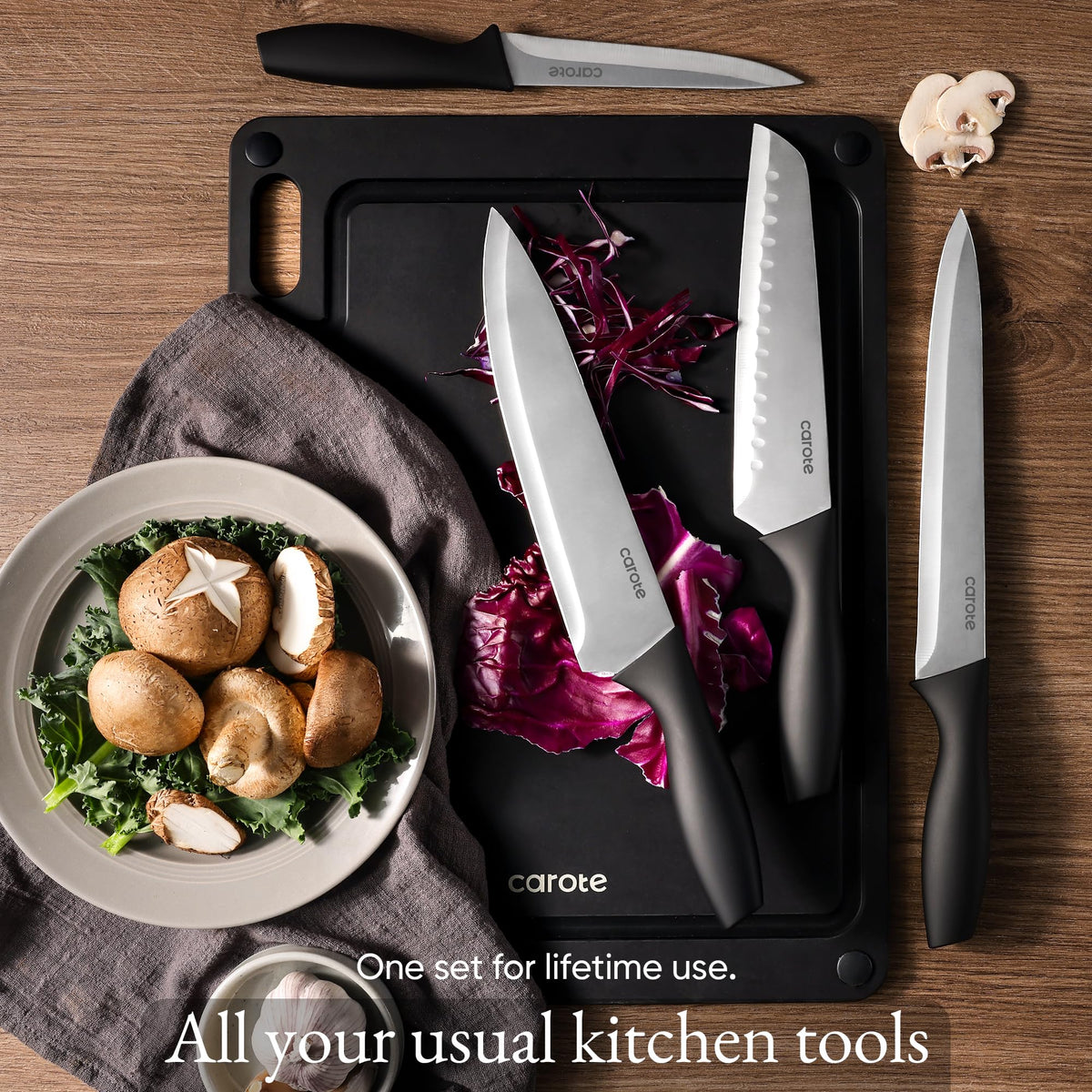 CAROTE complete set storage keeps edges protected and counters tidy.