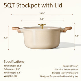 Lid view of CAROTE stock pot showing even heat distribution.