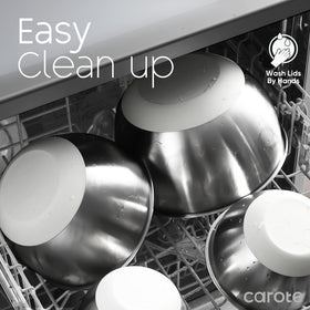 CAROTE non-slip silicone bottom keeps bowls steady during prep tasks.