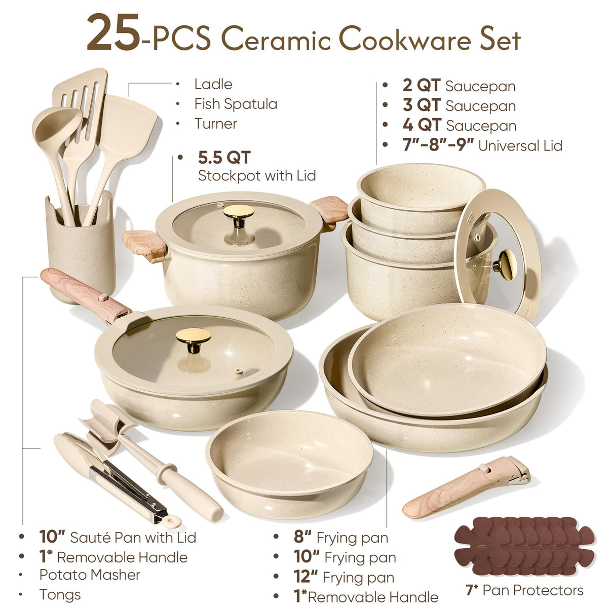 CAROTE non-stick coating detail highlights easy release and quick cleanup.