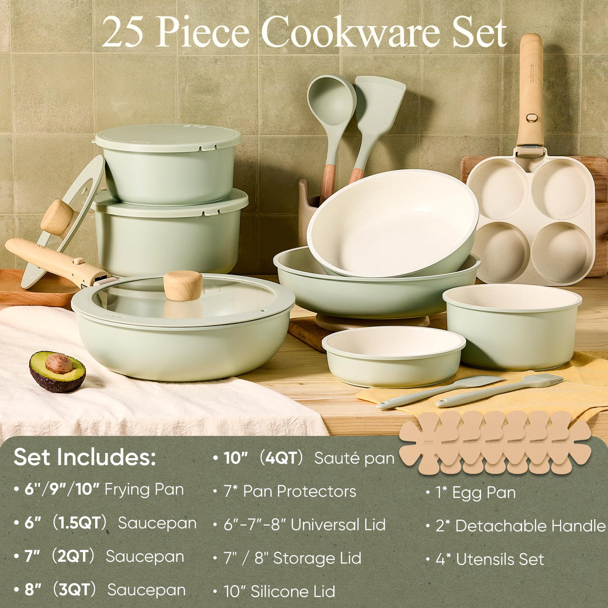 CAROTE nonstick interior for easy cleanup after cooking