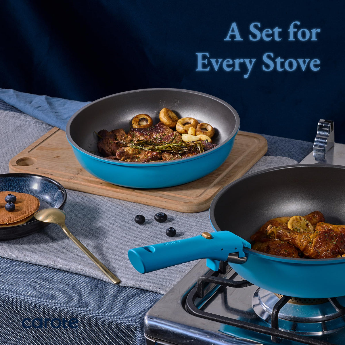 CAROTE nonstick coating close-up for easy food release and cleanup.
