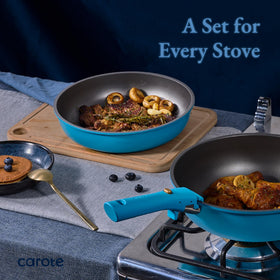 CAROTE nonstick coating close-up for easy food release and cleanup.