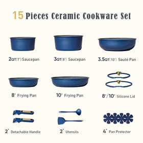 CAROTE nonstick pots and pans provide even heat on induction cooktops.