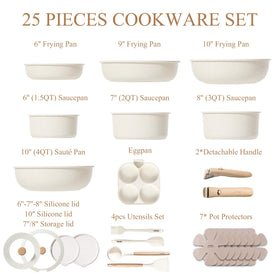 CAROTE nonstick cookware set with smooth release for easy cleanup
