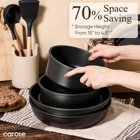 CAROTE nonstick surface allows easy release and quick cleanup.