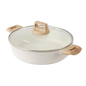 CAROTE nonstick stock pot with lid for quick cleanup and even heating.
