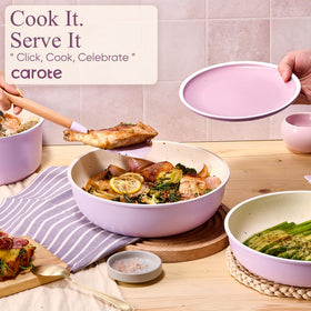 CAROTE nonstick surface allows quick cleanup with minimal effort after cooking.