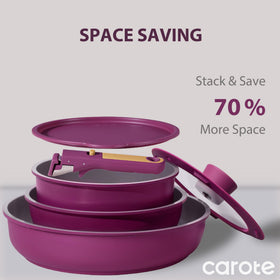 CAROTE nonstick surface reduces sticking and simplifies cleanup.