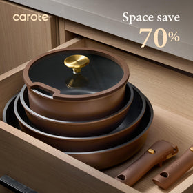 CAROTE nonstick surface enables effortless cleanup after cooking.