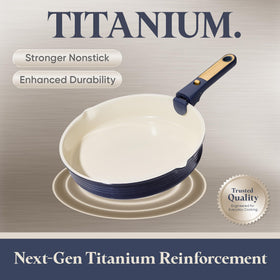 CAROTE nonstick titanium surface delivers smoother release and simple cooking.
