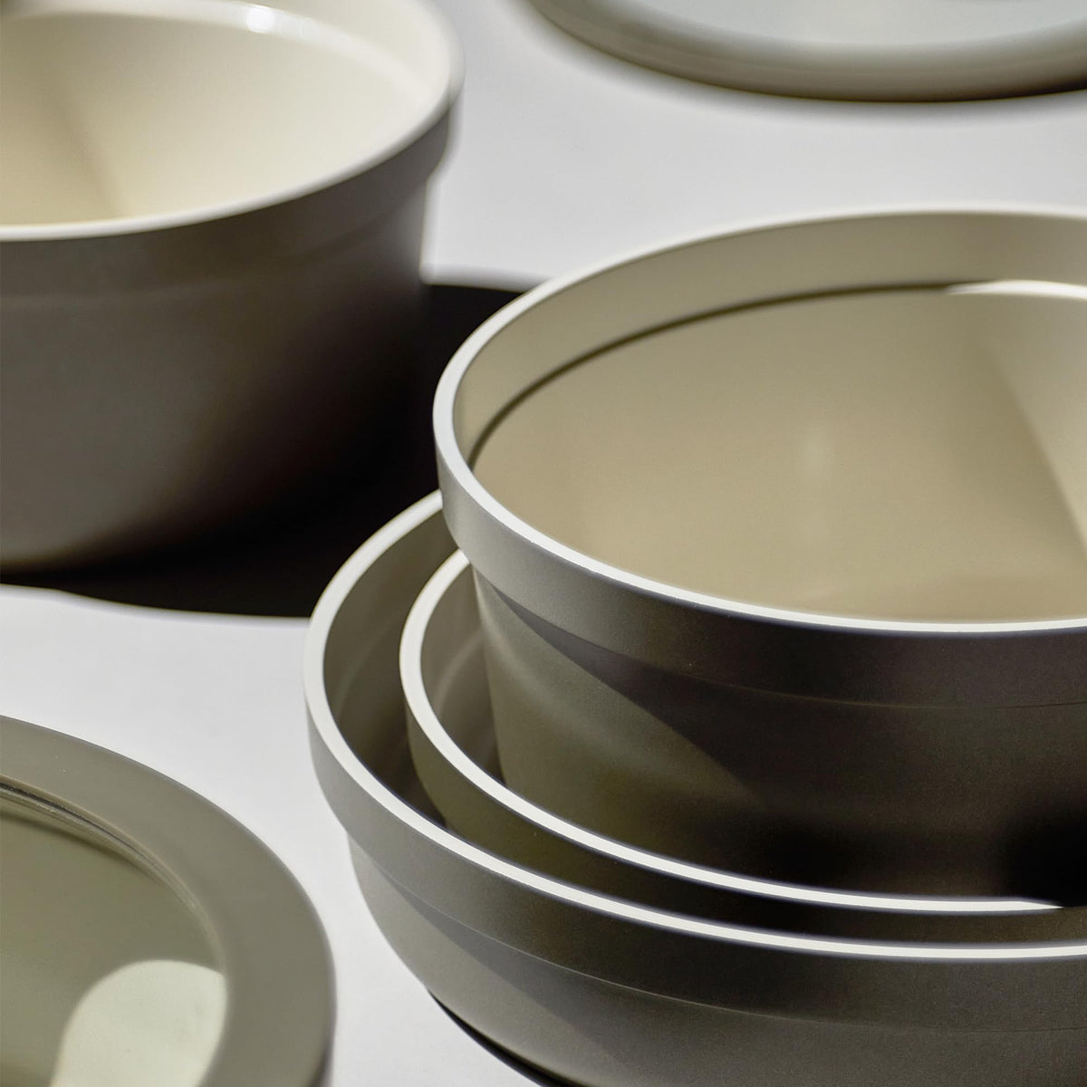 Carote olive-green 10-inch frying pan offers ample cooking space for family meals.