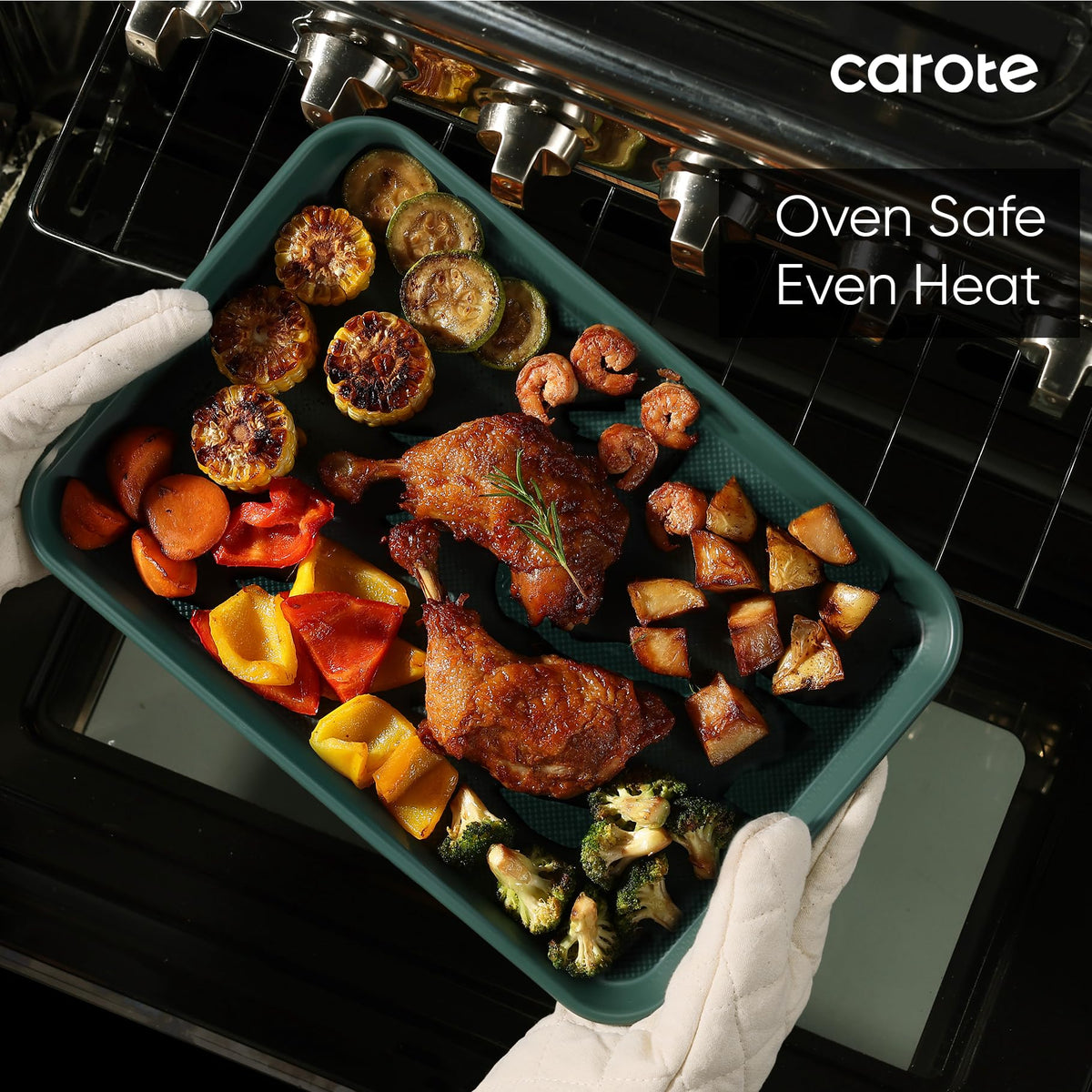 CAROTE oven-safe pans withstand high temperatures for daily use