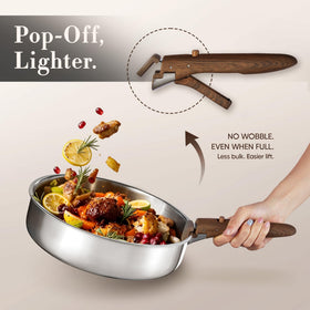 CAROTE oven-safe cookware lets you finish dishes in one set.