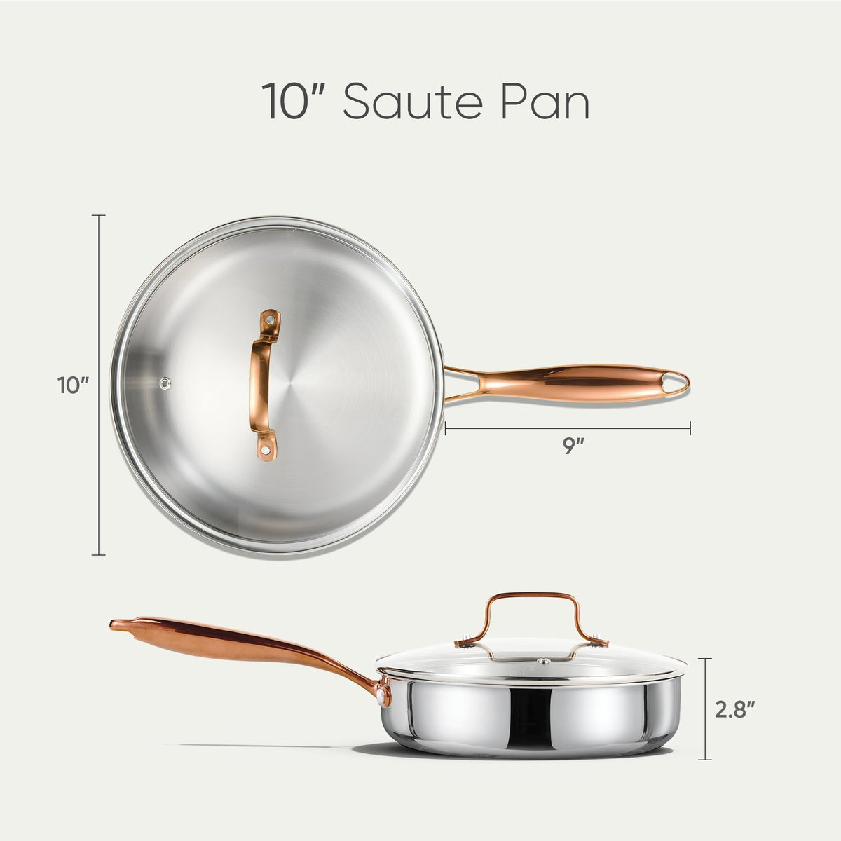 CAROTE stainless interior surface ideal for browning and pan sauces.