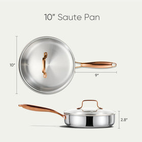 CAROTE stainless interior surface ideal for browning and pan sauces.
