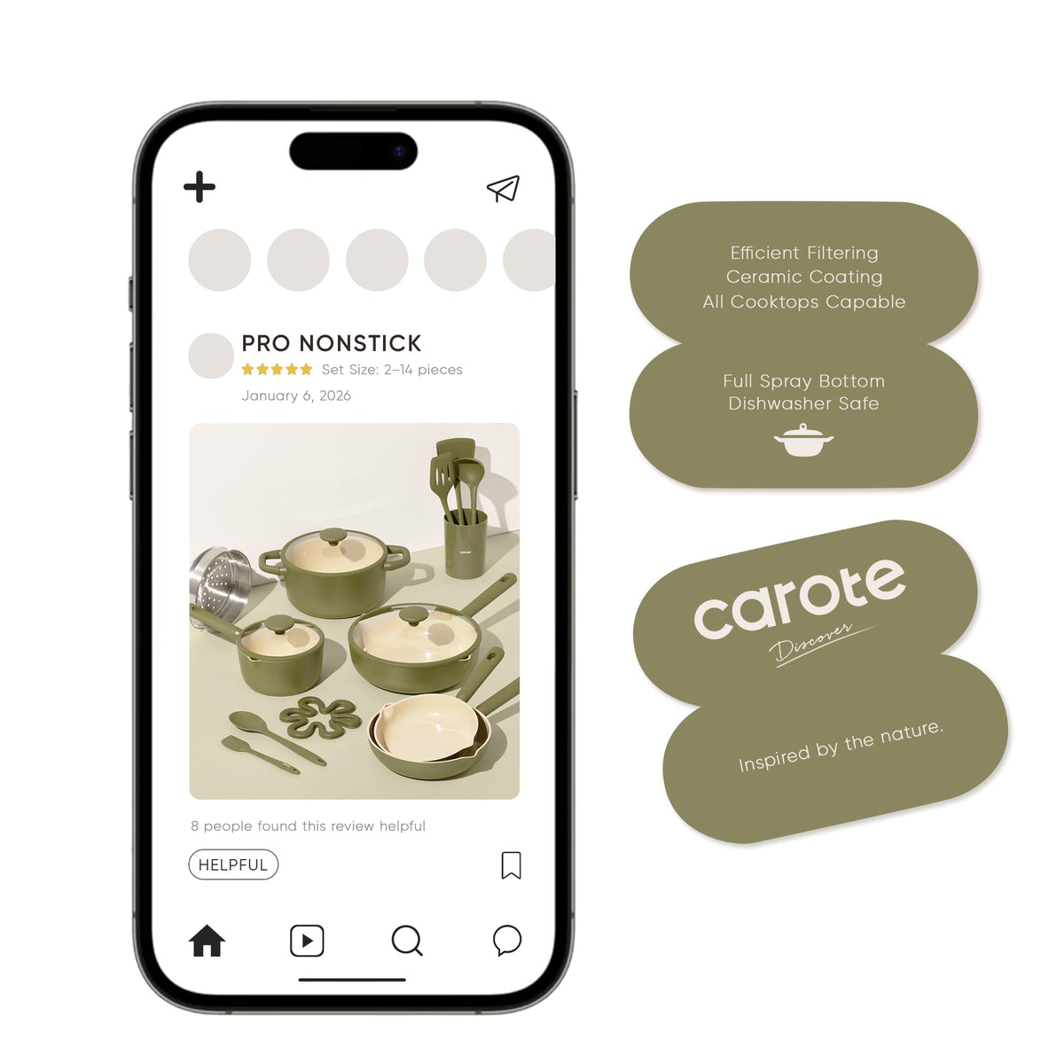 CAROTE pan protectors protect cookware from scratches during storage.