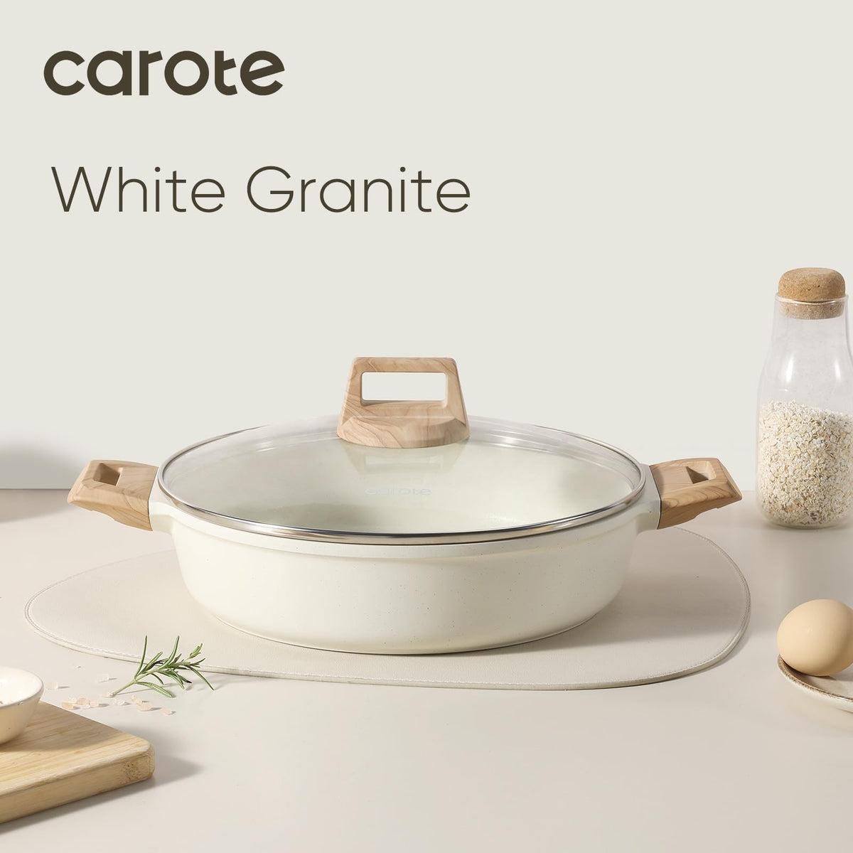 CAROTE PFOA-free design emphasizes safer, worry-free kitchenware.