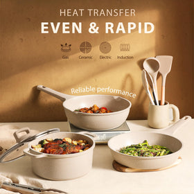 CAROTE pots with lids provide versatile cooking options and heat retention.