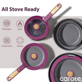 CAROTE RV cookware set designed for compact kitchens and travel meals.