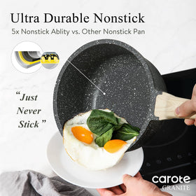 CAROTE nonstick interior makes cleanup quick and easy