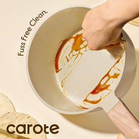 Effortless cleanup after cooking on CAROTE nonstick surface