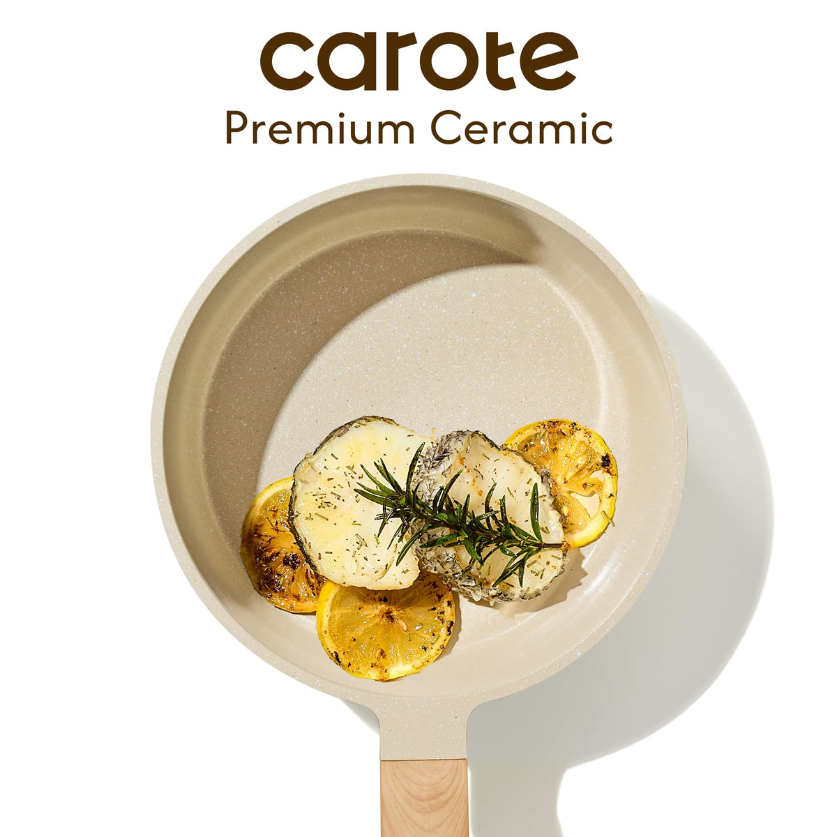 Close-up of CAROTE stay-cool handle during stirring