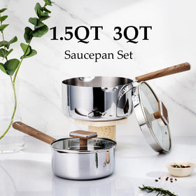 CAROTE 3qt saucepan with glass lid to monitor simmering without lifting.