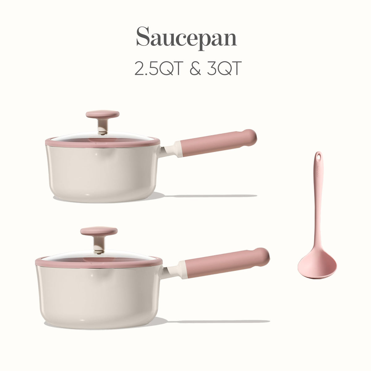 Side view of CAROTE saucepan showing slim profile and nonstick interior.
