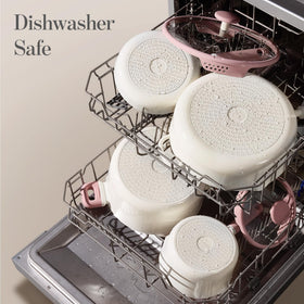 CAROTE saucepans compatible with ceramic, induction, gas, and electric stoves.