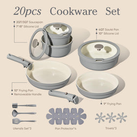 CAROTE 10-inch sauté pan with detachable handle for stove-to-oven use.